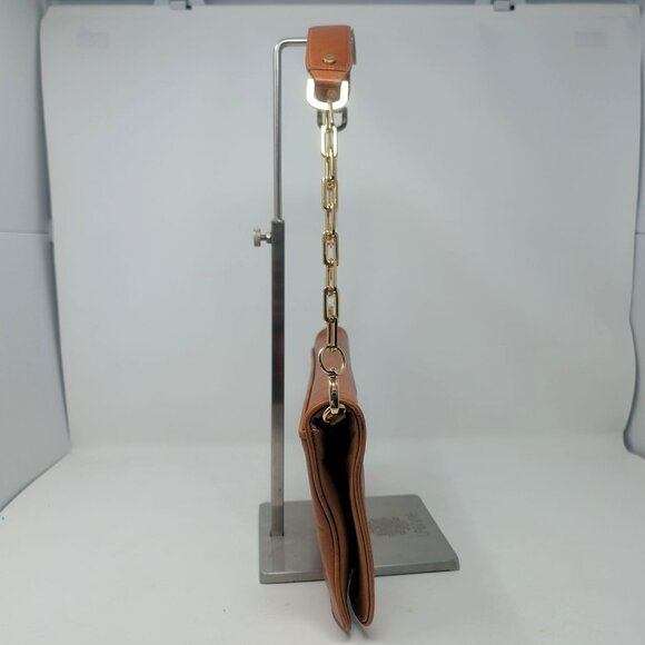 Tory Burch Bombe Reva Clutch Shoulder Bag Brown Leather - Picture 4 of 13